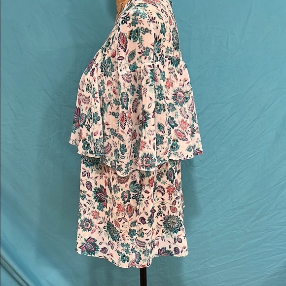 Vintage America Pink and Blue Floral 3/4 Sleeve Blouse - Picture 6 of 9